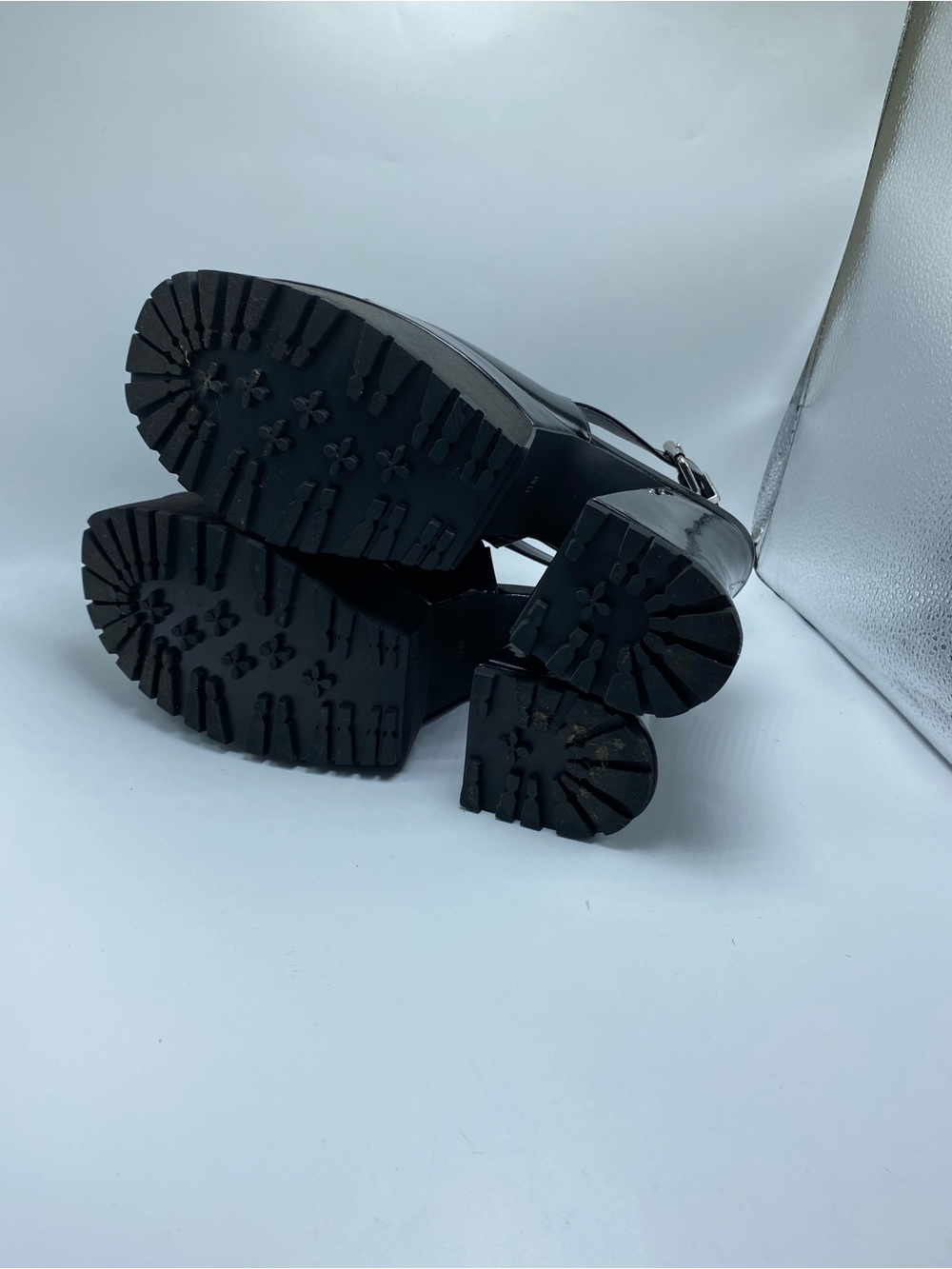 Current Mood Black Patent Platform Slingback Sandals - Picture 6 of 6